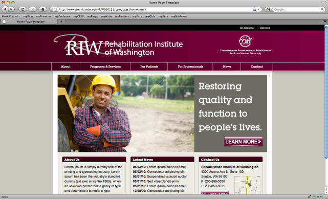 Rehabilitation Institute of Washington HTML & CSS Template Preview