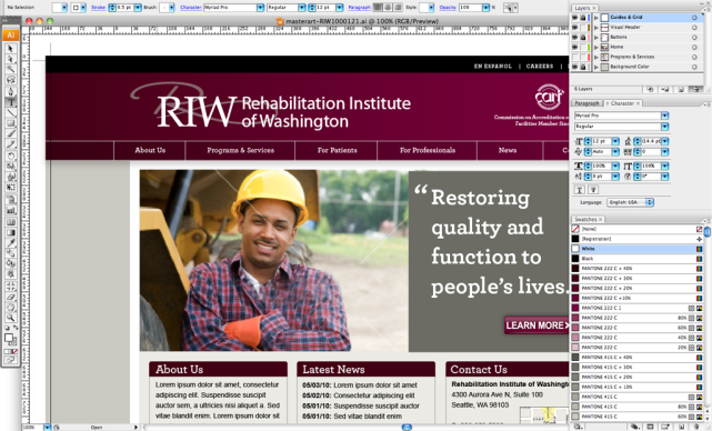 Rehabilitation Institute of Washington Visual Designs Using Adobe Illustrator