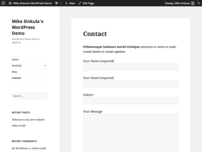 Your Contact Form in Action