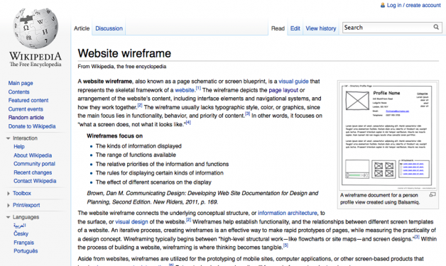 "Website Wireframe" - Wikipedia Search