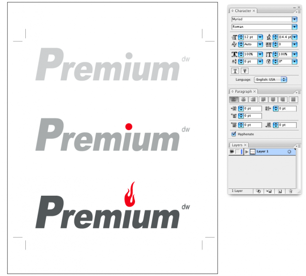 Premium Design Works Logotype Study Three