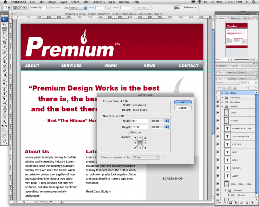 Slicing and Optimizing Graphics in Photoshop